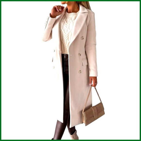 Jackets & Blazers - Long Wool Coat Double Breasted Trench Coat Fall Winter